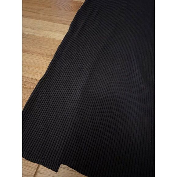 Zara, women's brown ribbed bodycon strapless midi dress with high slit back sz M - Picture 3 of 10